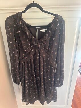 American Eagle Outfitters Gray Floral Mini Dress